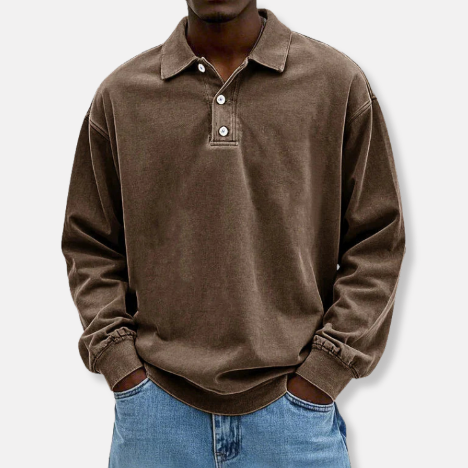 Elston | Men’s Long Sleeve Polo – Oversized Fit
