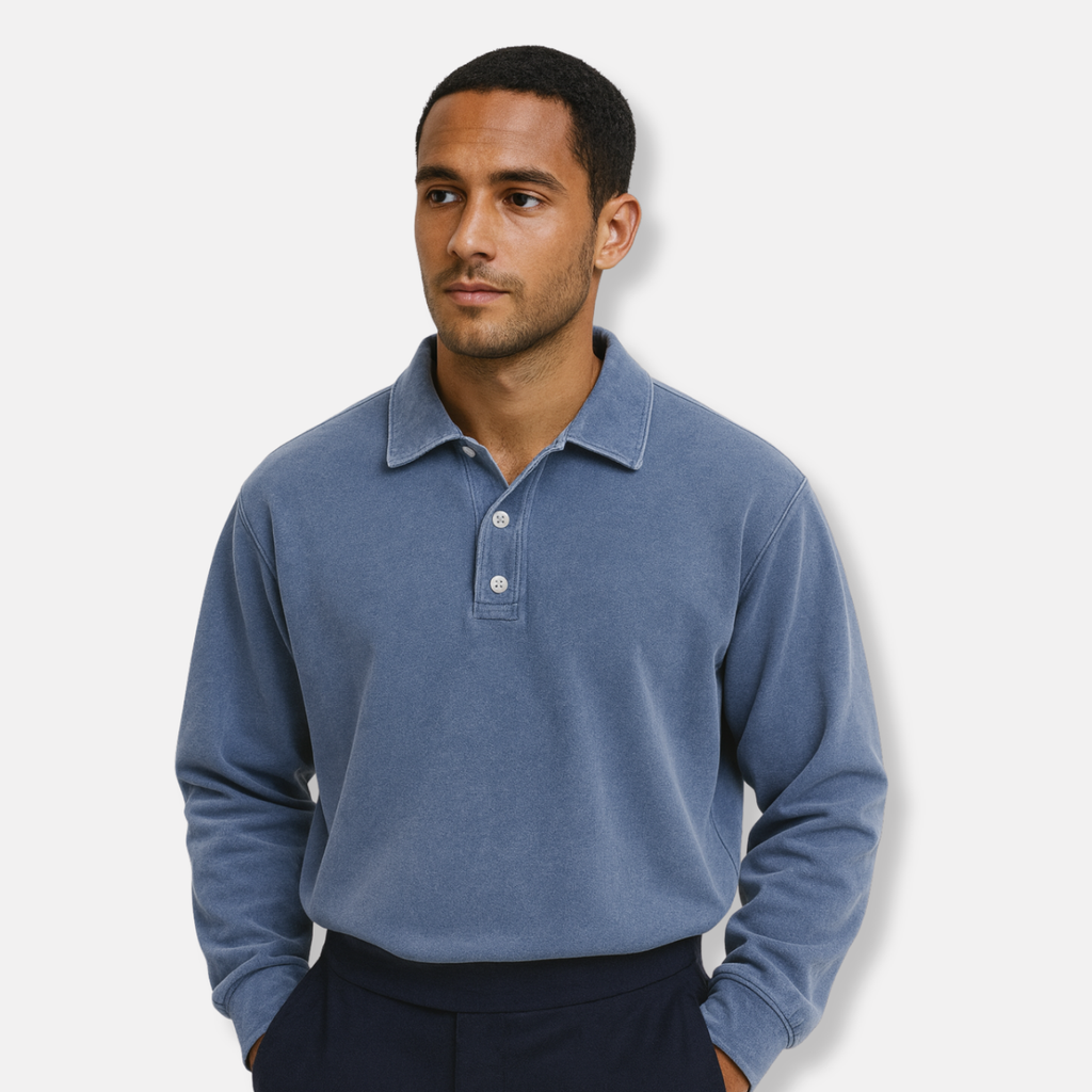 Elston | Men’s Long Sleeve Polo – Oversized Fit