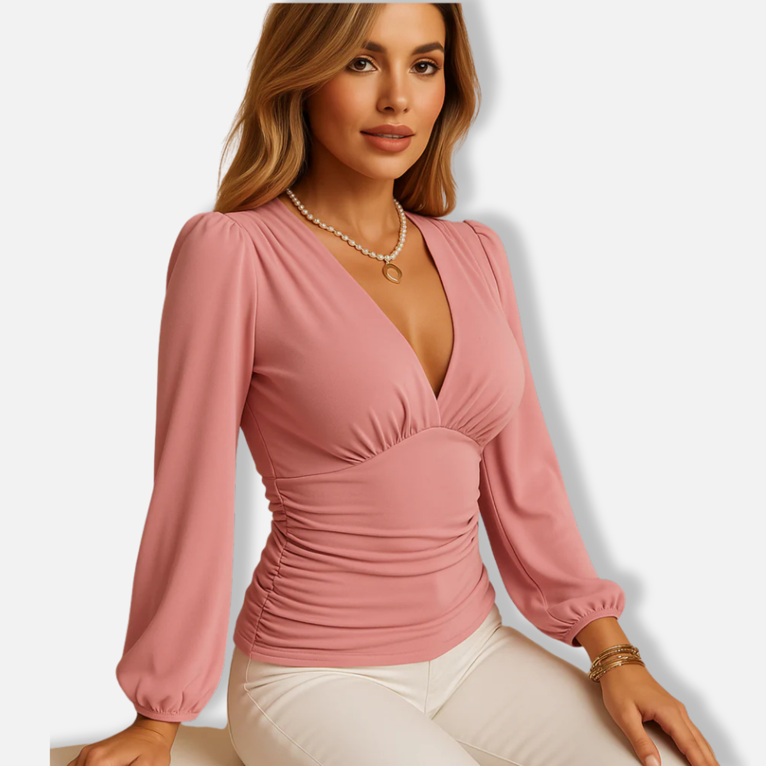 Elston | Women’s V-Neck Elegance Top