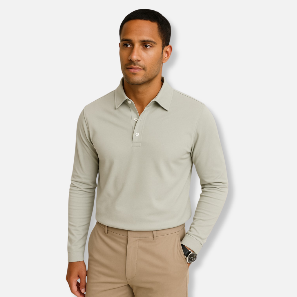 Elston | Men's Long Sleeve Polo Shirt – Slim Fit