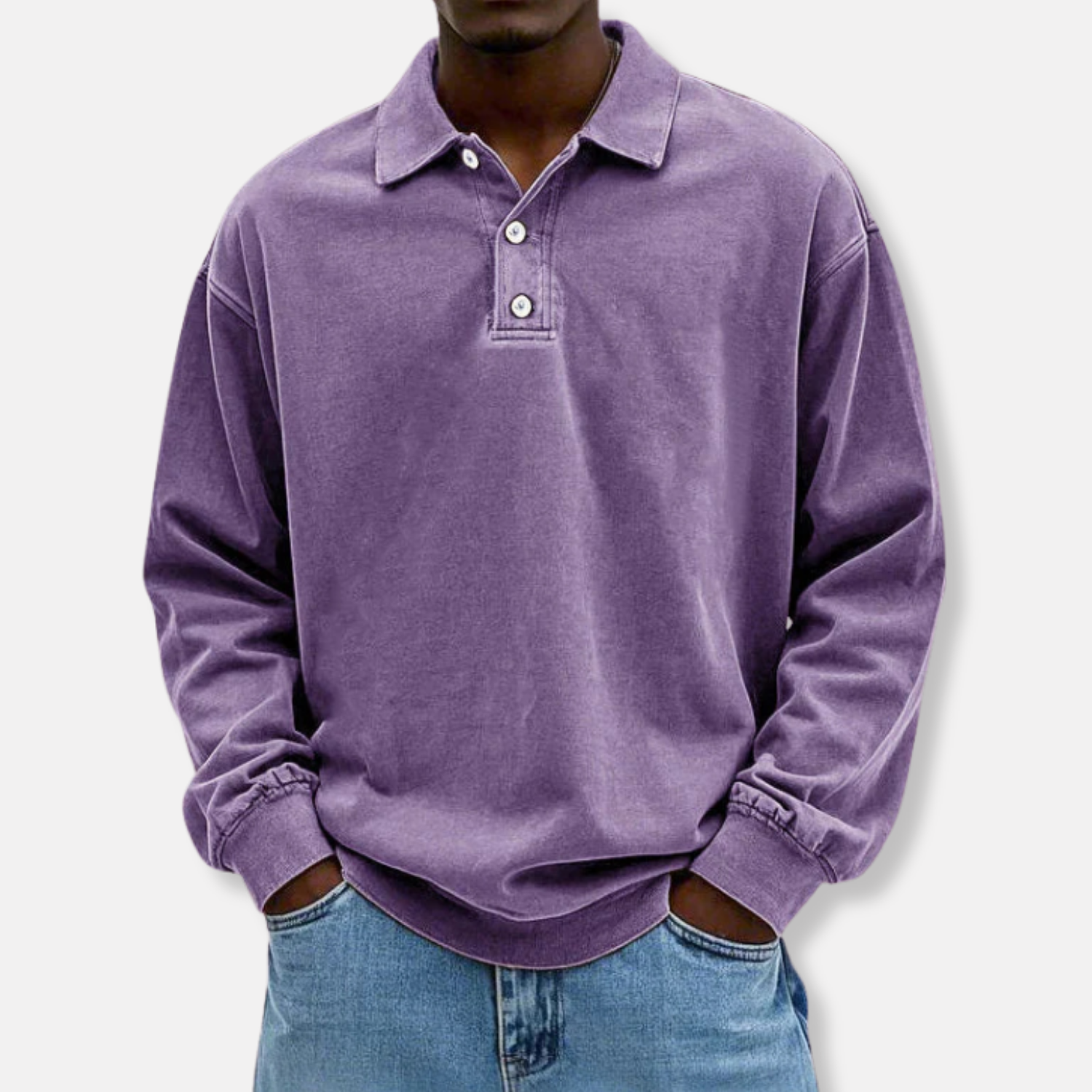 Elston | Men’s Long Sleeve Polo – Oversized Fit