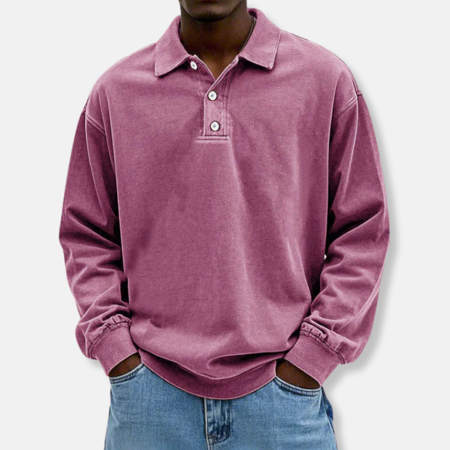 Elston | Men’s Long Sleeve Polo – Oversized Fit
