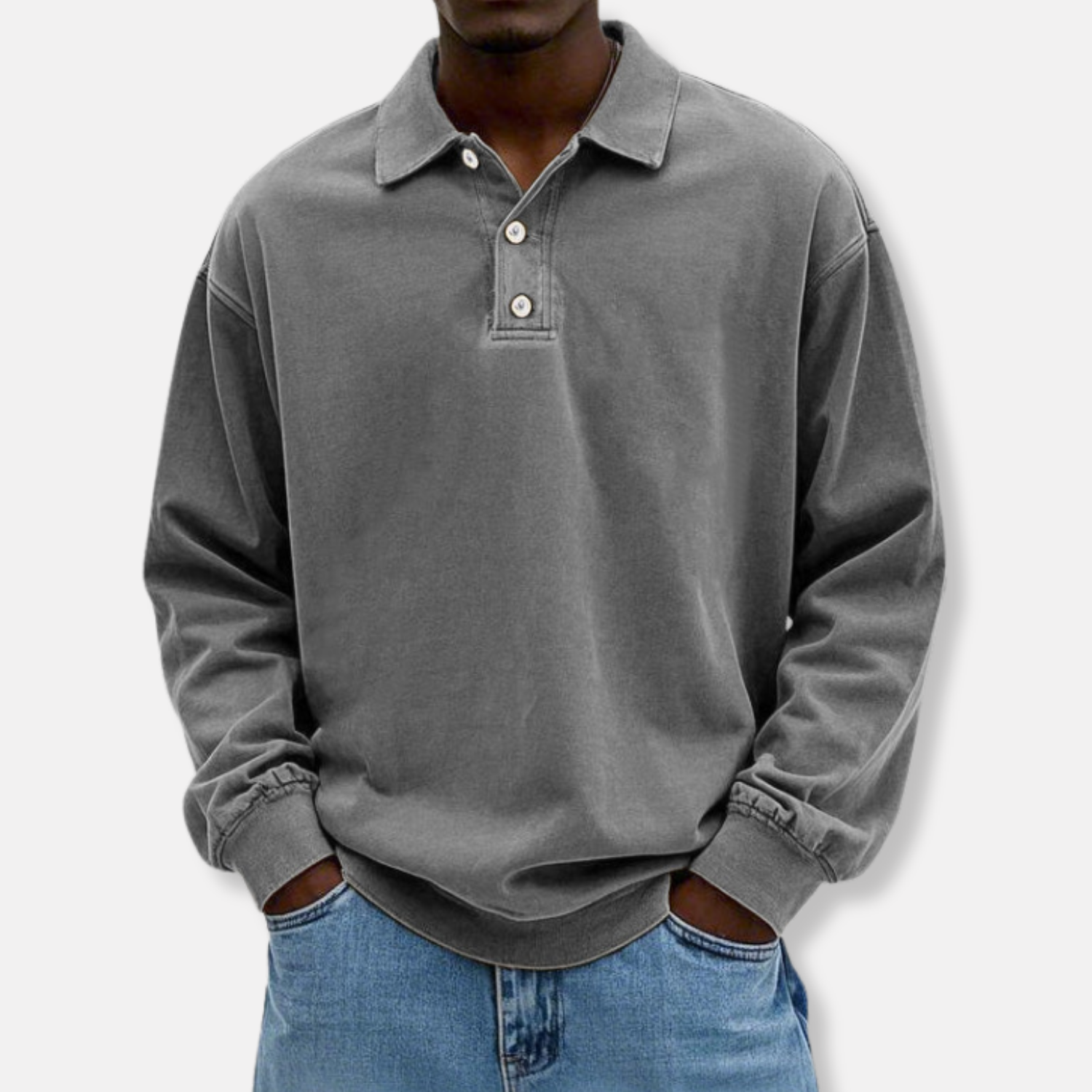 Elston | Men’s Long Sleeve Polo – Oversized Fit
