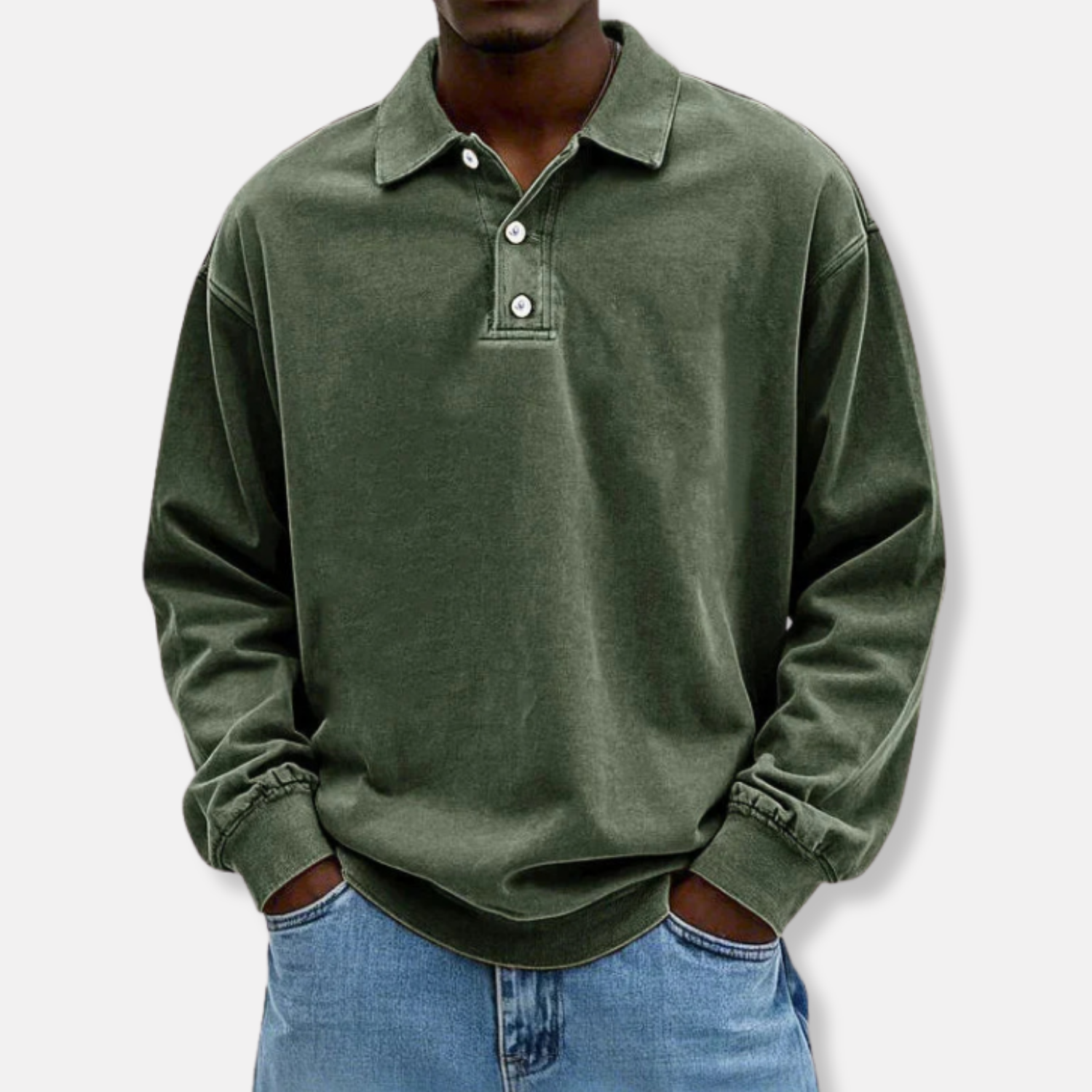Elston | Men’s Long Sleeve Polo – Oversized Fit
