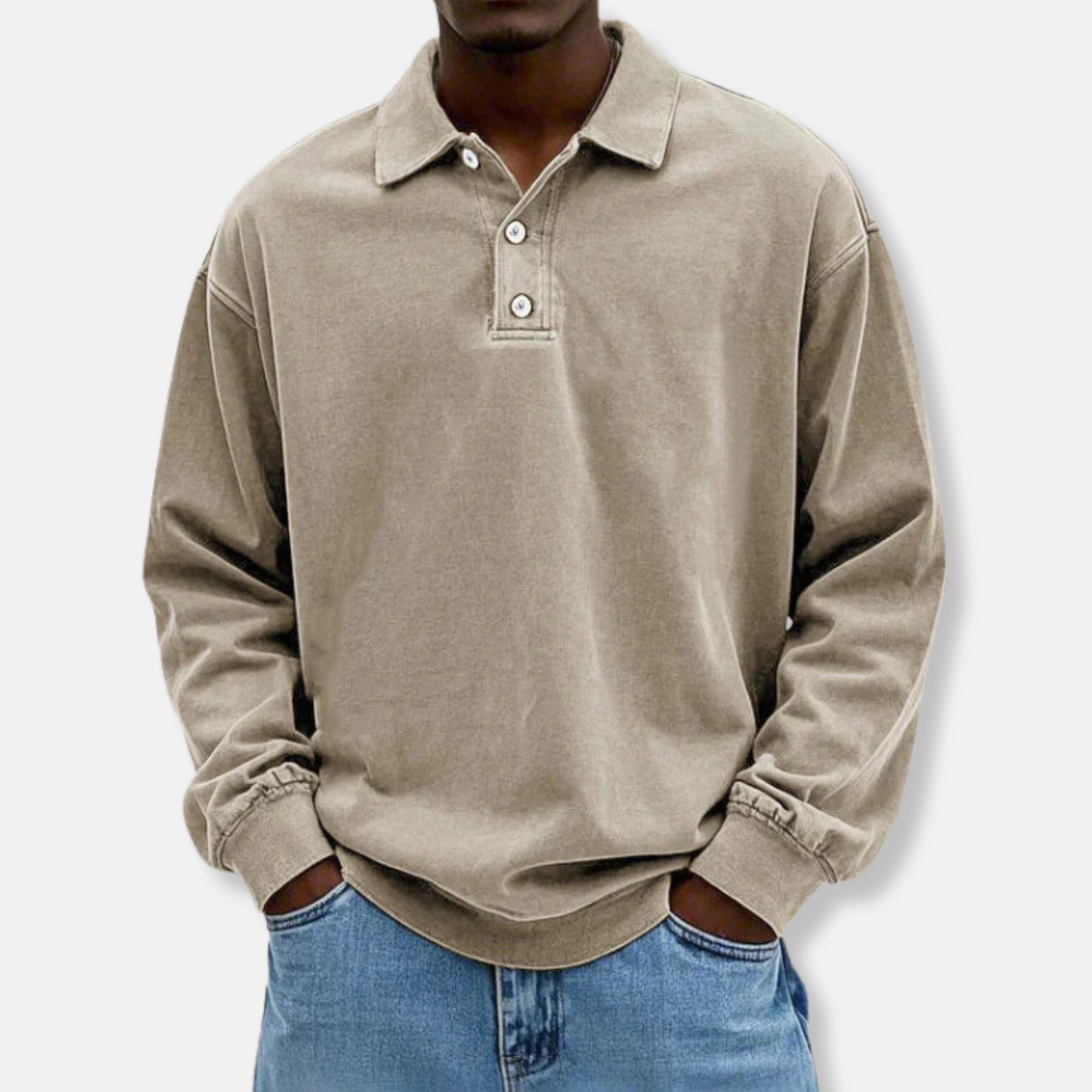 Elston | Men’s Long Sleeve Polo – Oversized Fit