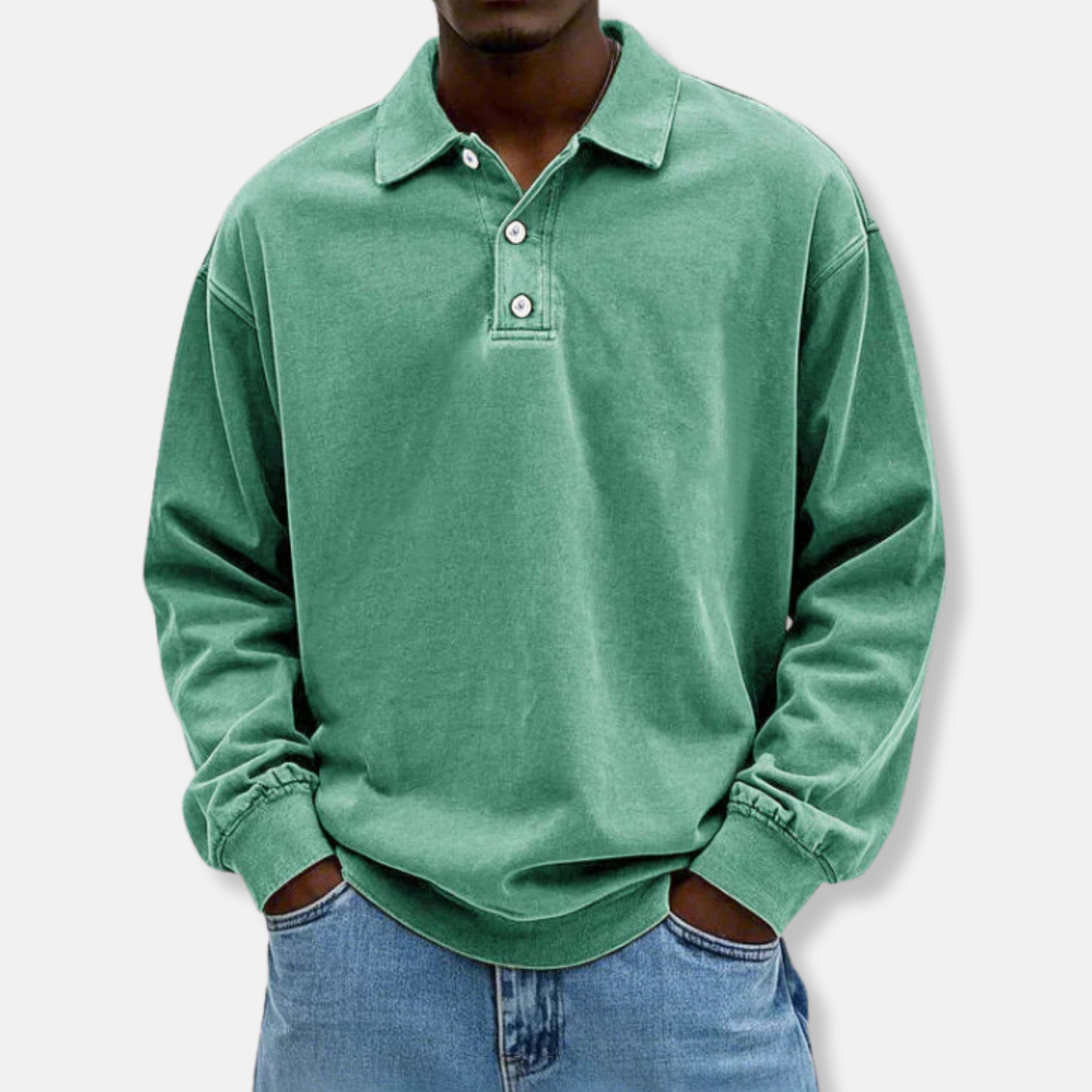 Elston | Men’s Long Sleeve Polo – Oversized Fit