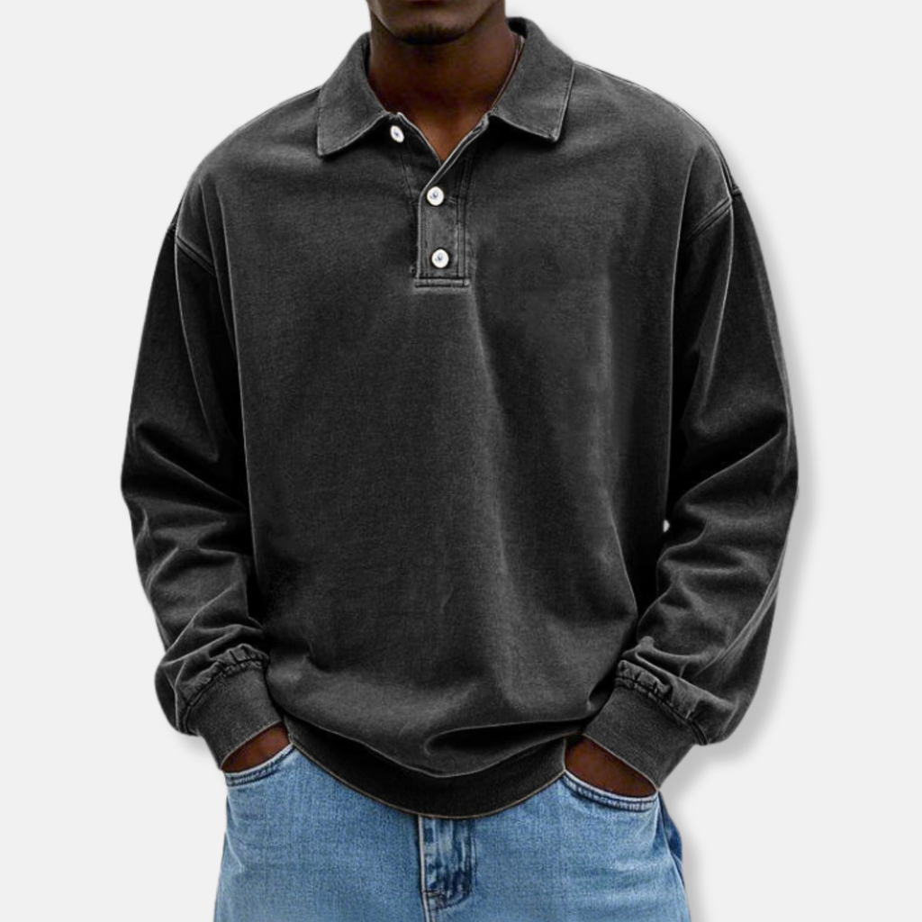 Elston | Men’s Long Sleeve Polo – Oversized Fit