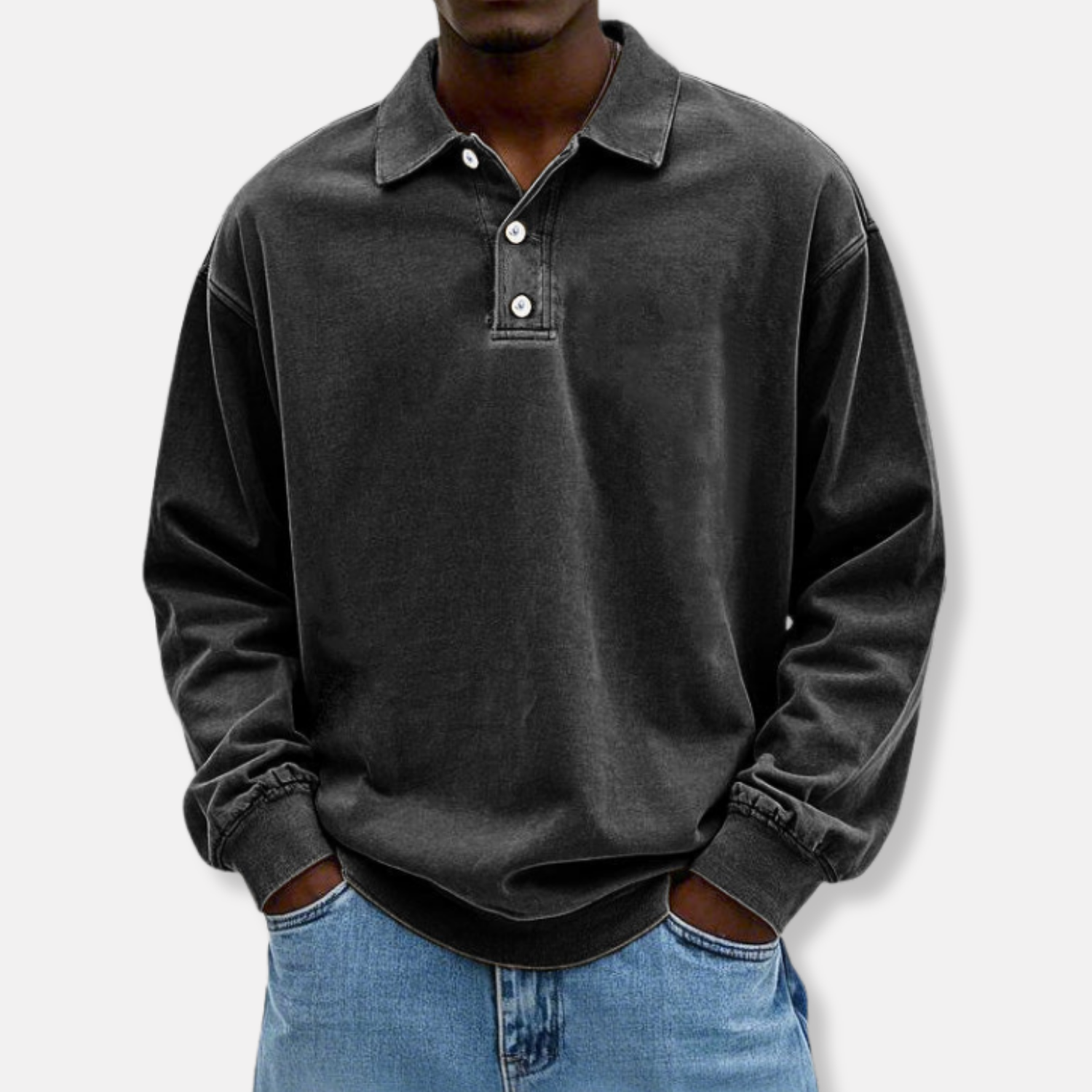 Elston | Men’s Long Sleeve Polo – Oversized Fit