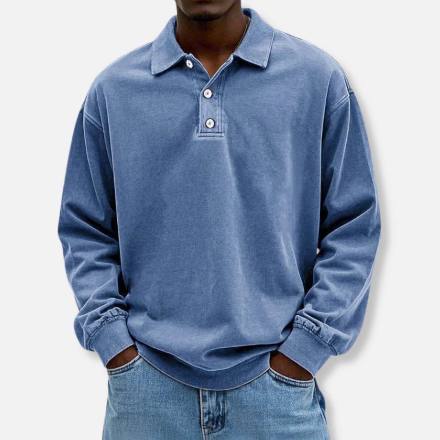 Elston | Men’s Long Sleeve Polo – Oversized Fit