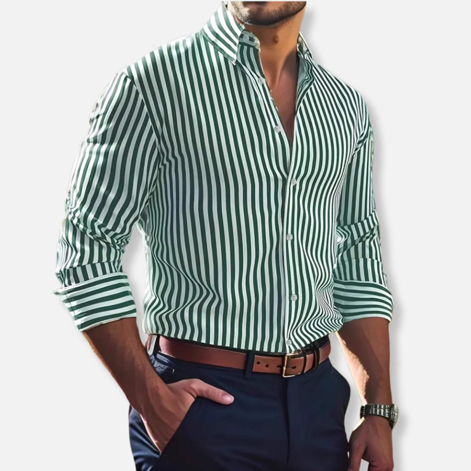 Elston | Men's Striped Button-Down Shirt